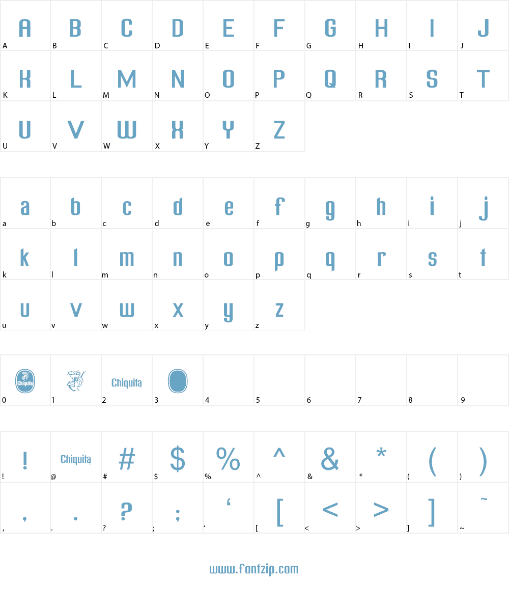Chiquita Font Character